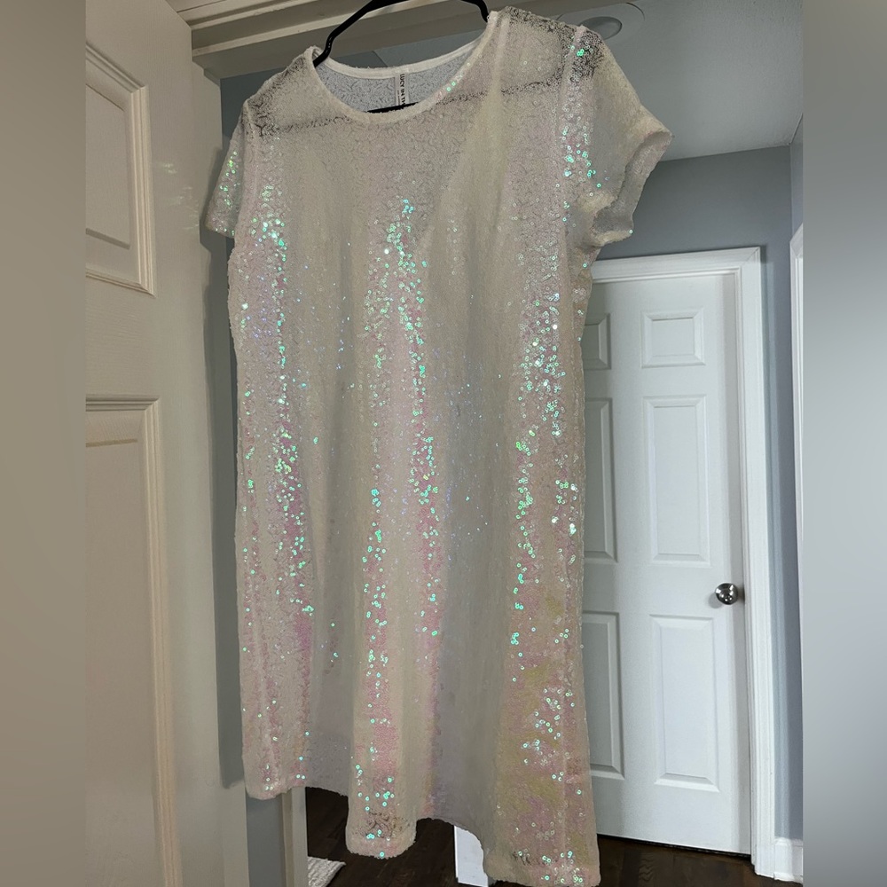 White shimmer/sequins Eras Tour dress